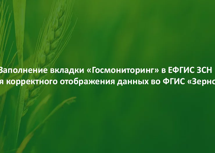 Скрин презентации о заполнении вкладки "Госмониторинг" в ЕФГИС ЗСН