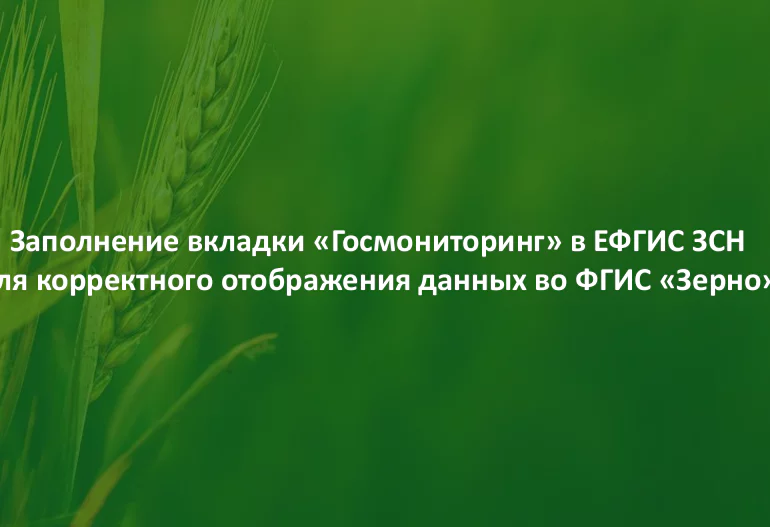 Скрин презентации о заполнении вкладки "Госмониторинг" в ЕФГИС ЗСН