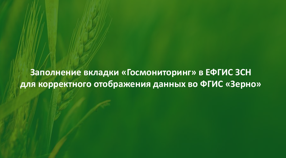 Скрин презентации о заполнении вкладки "Госмониторинг" в ЕФГИС ЗСН